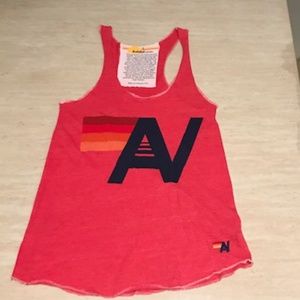 NEW Aviator Nation Logo Graphic Tank Red L